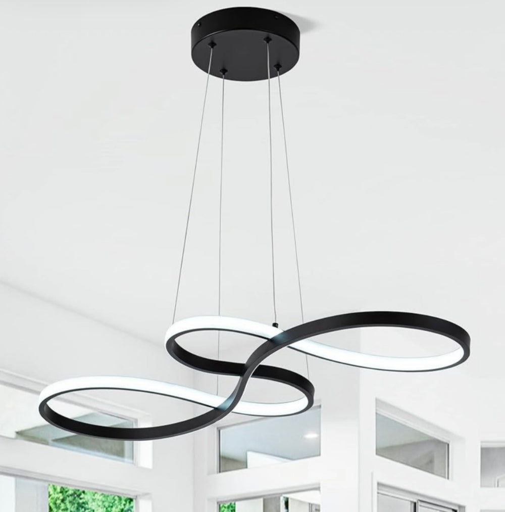 Lámpara LED de 3 Anillos Entrelazados Negro Mate