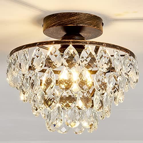 Plafón de cristal bronce