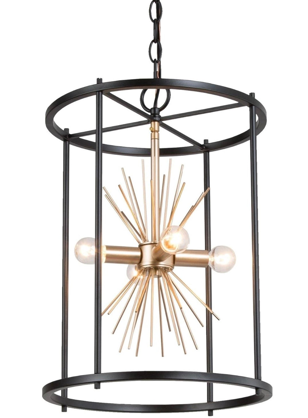 Lámpara Sputnik Circular Negro y Dorado