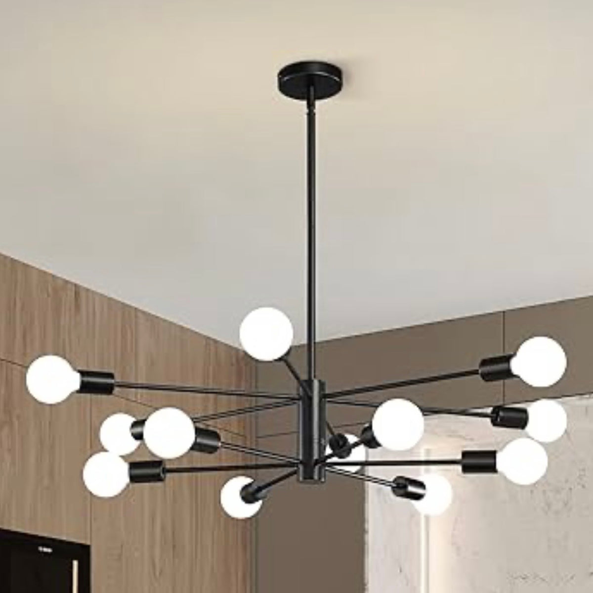 Lámpara Sputnik de 12 Brazos Negro Mate