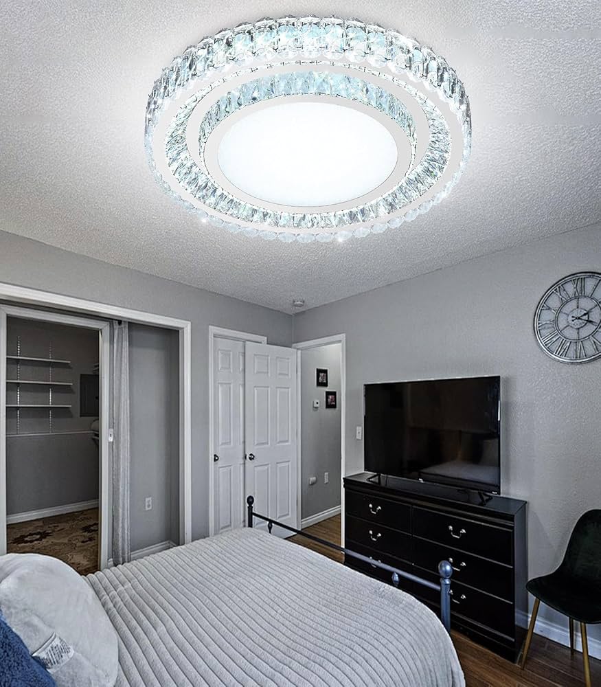 Plafón LED Circular de Cristal Premium