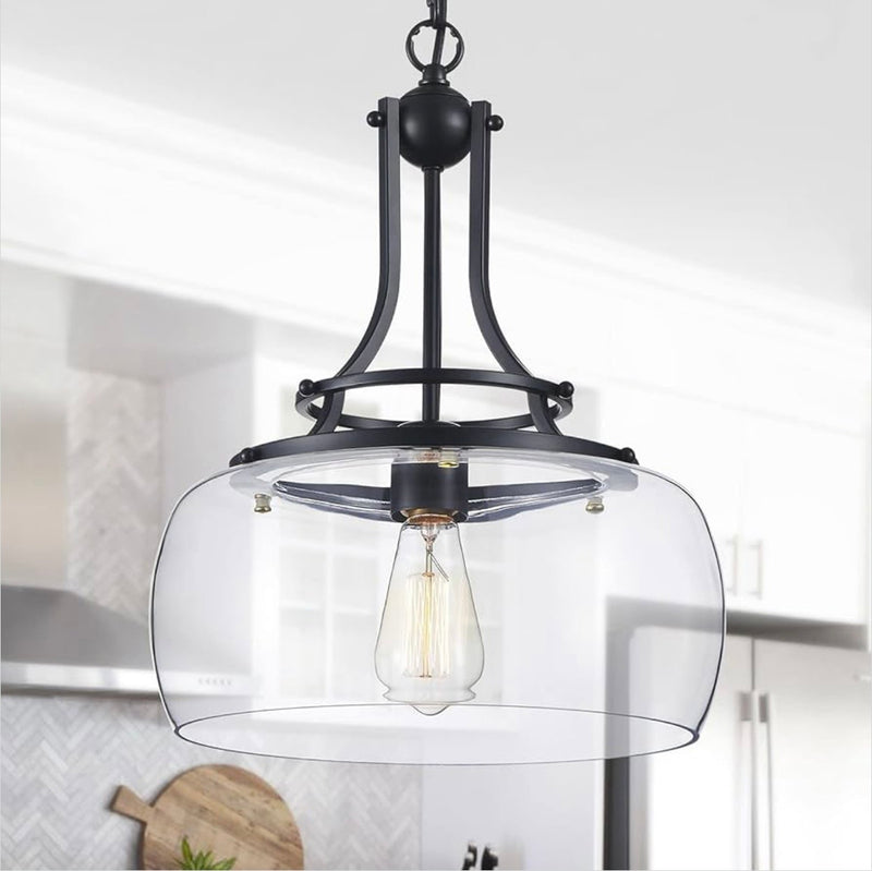 Colgante industrial de vidrio transparente